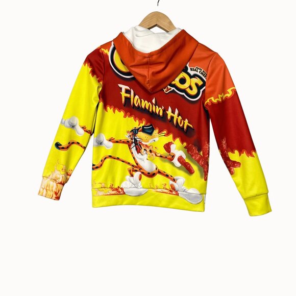 Cheetos Crunchy Flamin' Hot Hoodie Sweatshirt‎ Boys Sz XSmall Orange Red Yellow - Picture 5 of 6